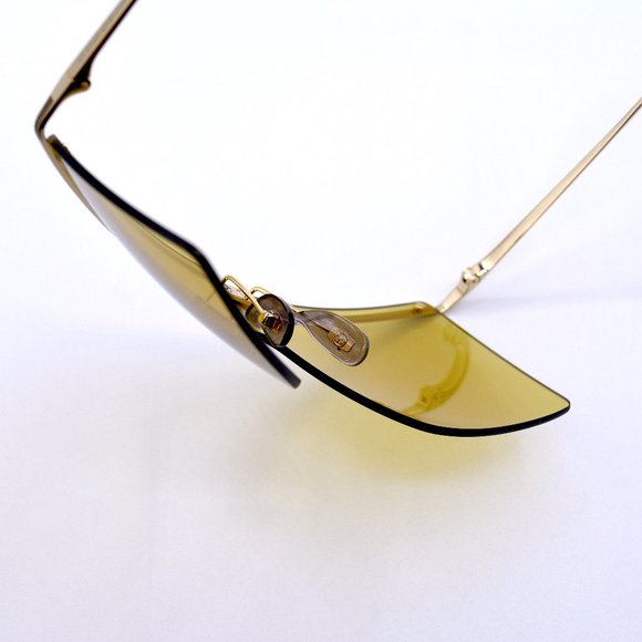 NEW GUCCI GG1096S 003 UNISEX GOLD YELLOW LENS AUTHENTIC SUNGLASSES - Picture 11 of 16